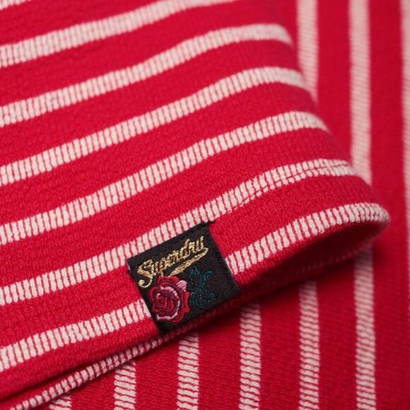 NWOT Superdry Edison Ottoman Sweater Shirt Dress XS Size 4 Red White Striped - Picture 4 of 7